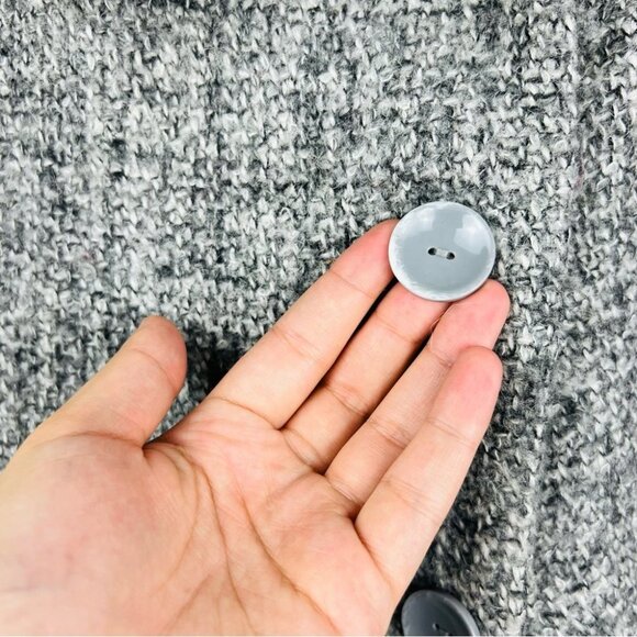 Vertigo Paris Grey Tweed Hooded Wool Blend Pea Coat Women Size S - Picture 14 of 15